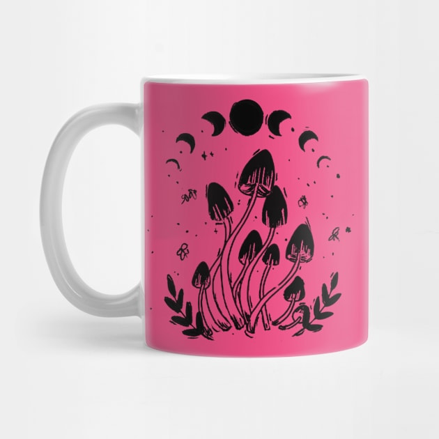 mushroom family night plants moonphase by astronauticarte